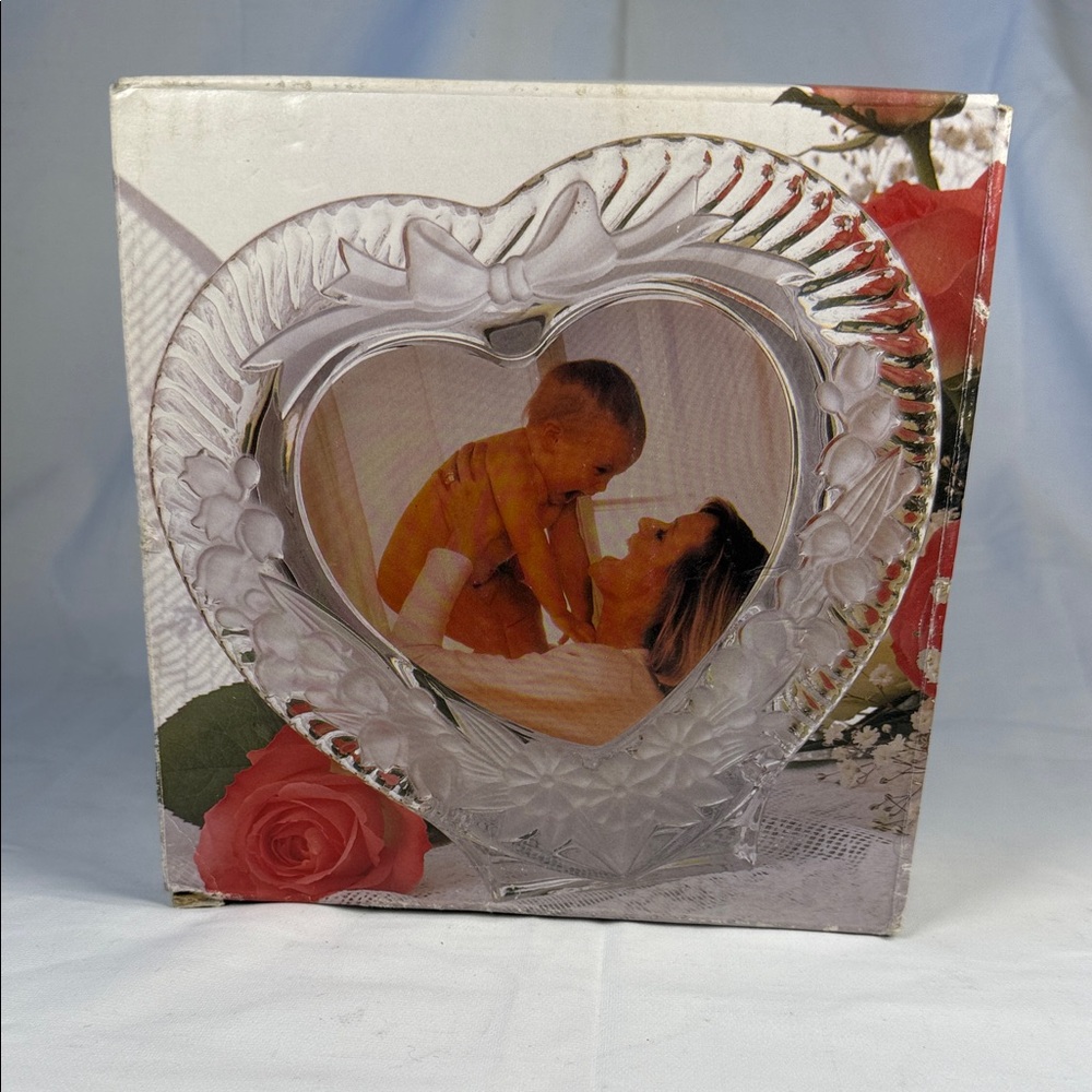 Studio Nova Heart-Shaped Glass Picture Frame with Red Accents